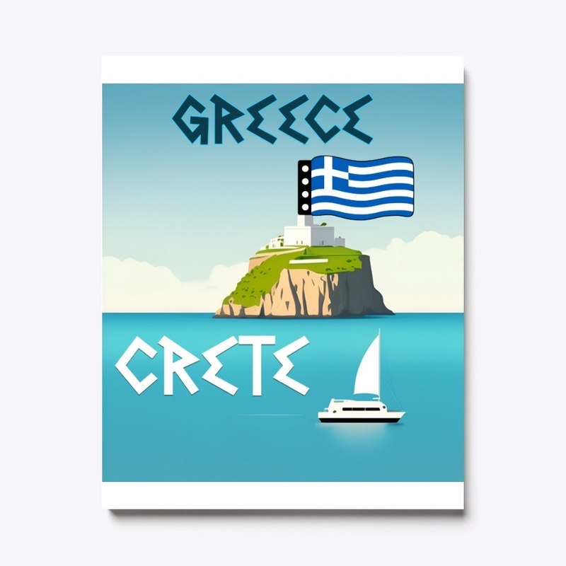 Greece Crete Flag Map