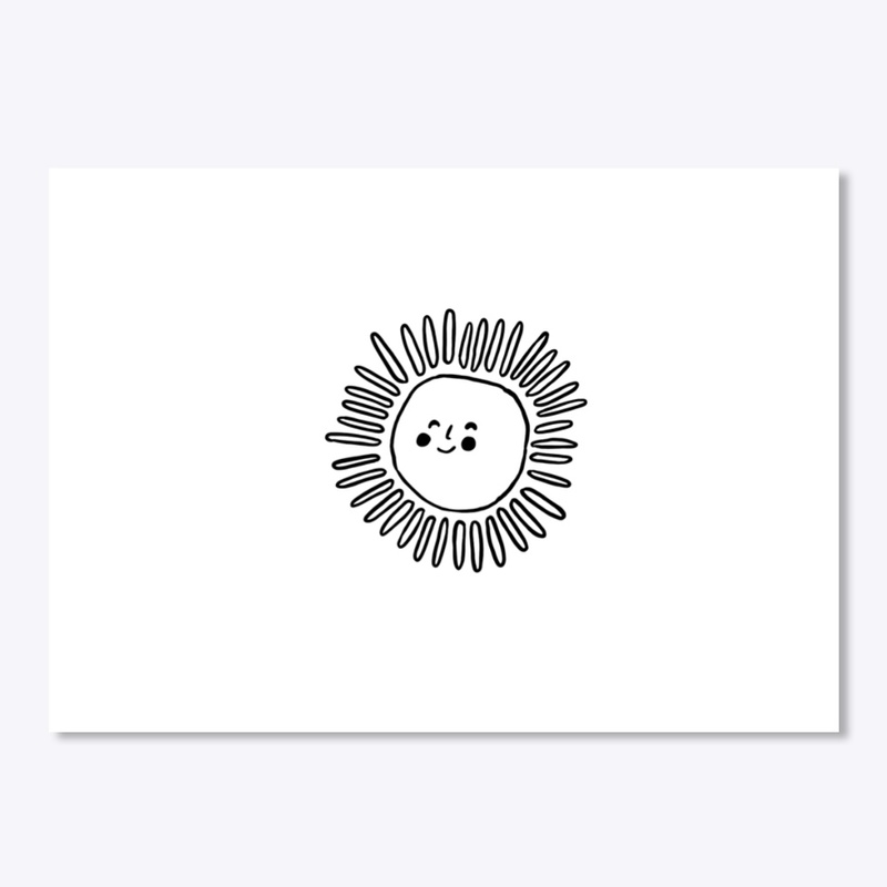 happy sun hand drawn aesthetic 