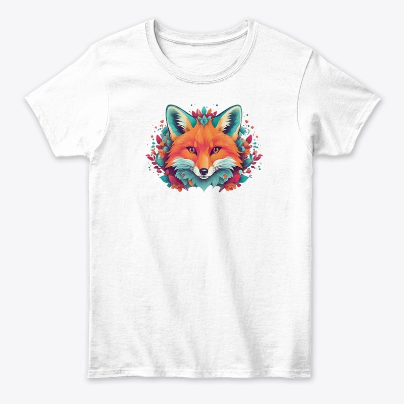 Whimsical Colorful Fox T-Shirt Design
