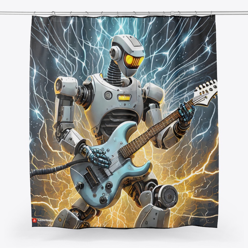 A robot playing guitar