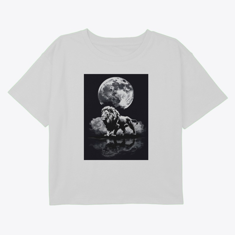 Majestic Lion Under Full Moon Design