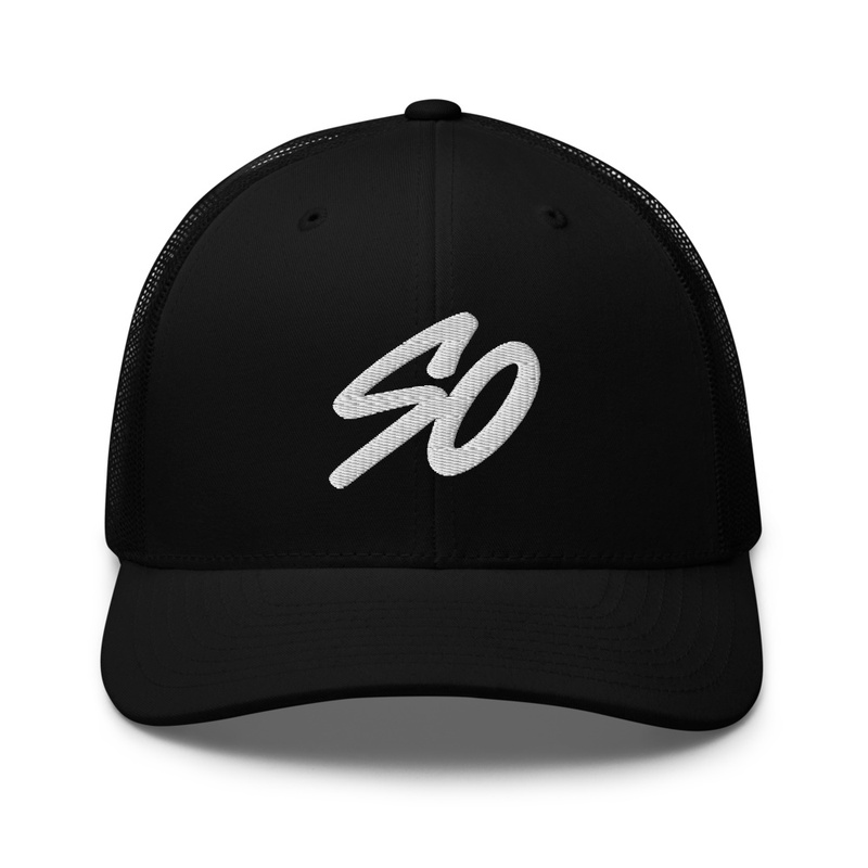 2026 White Embroidered Trucker