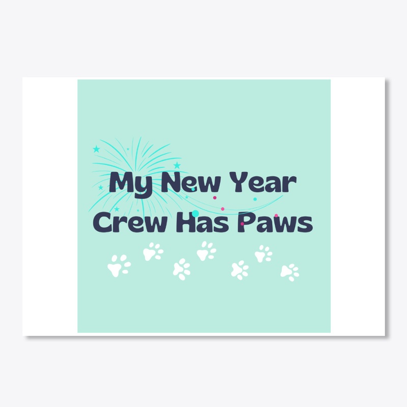 Mint My New Year Crew Has Paws Sticker