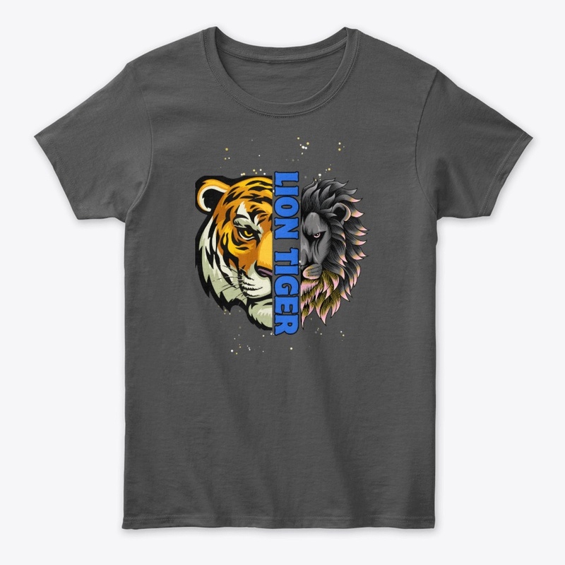 Lion Tiger Colorful White T-shirt Design