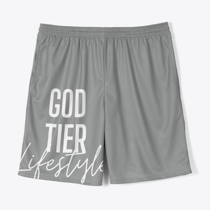 God Tier Men's Jersey Shorts Gray