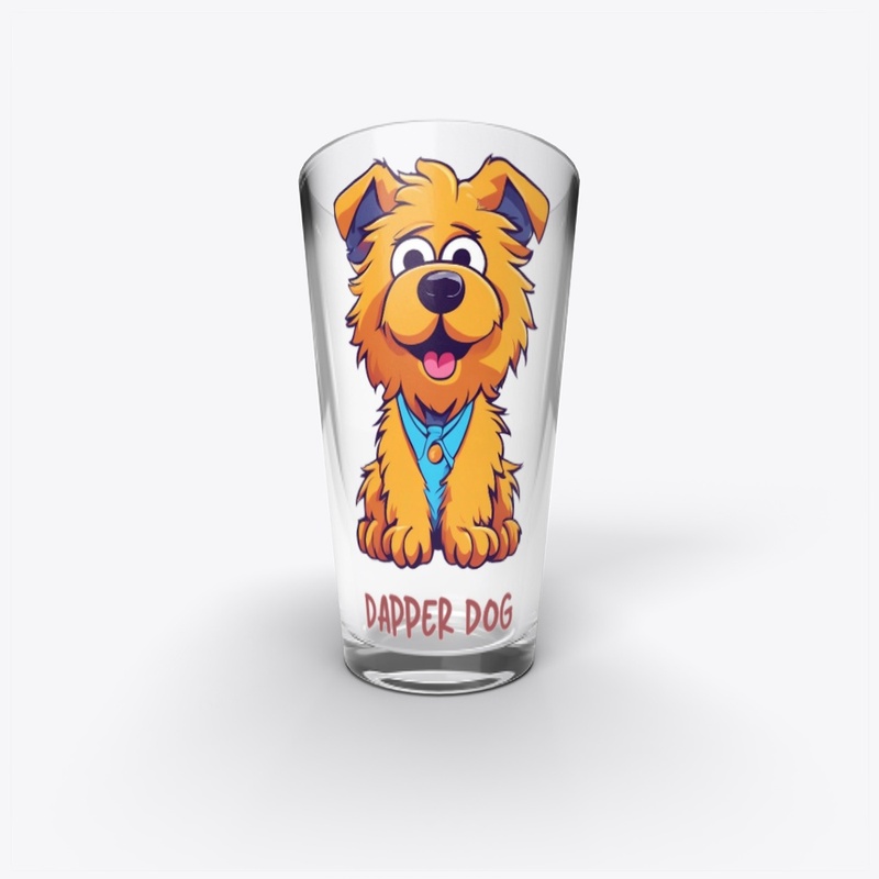 Smiling Furry Dog Wearing Blue Shirt