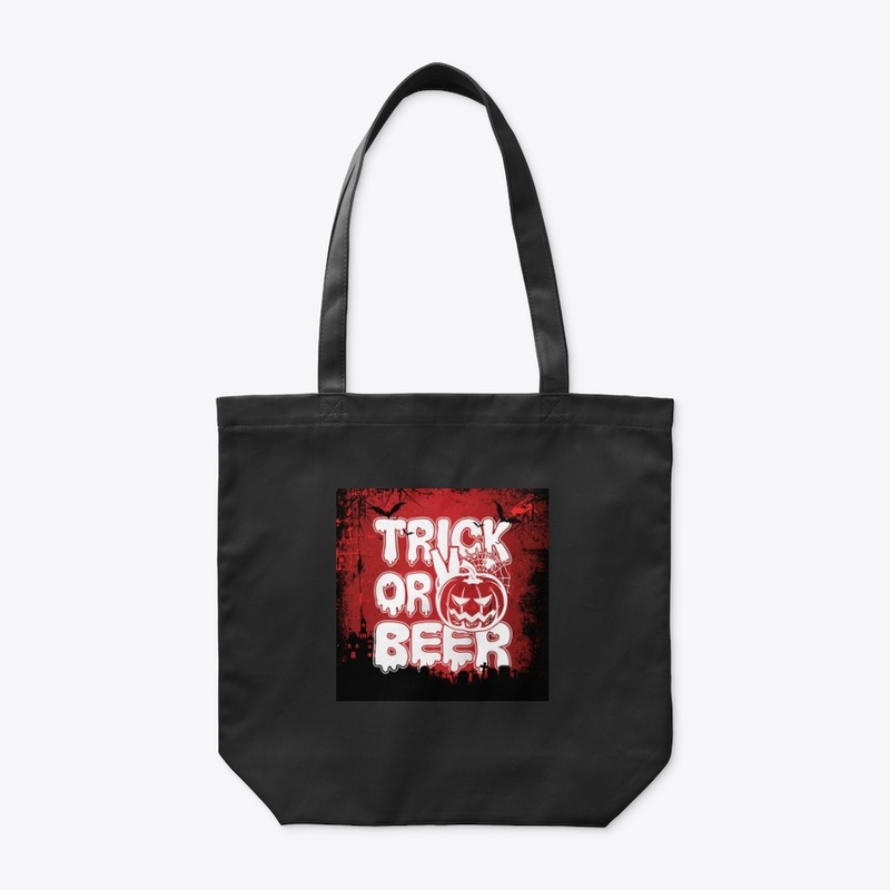 Trick or beer halloween theme design 