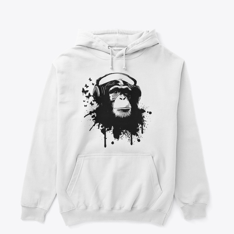 Chimpanzee With Head phones Apparel 