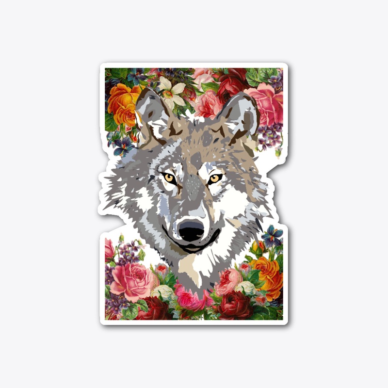 Beautiful Flowers Elegant Wolf Artsy Top