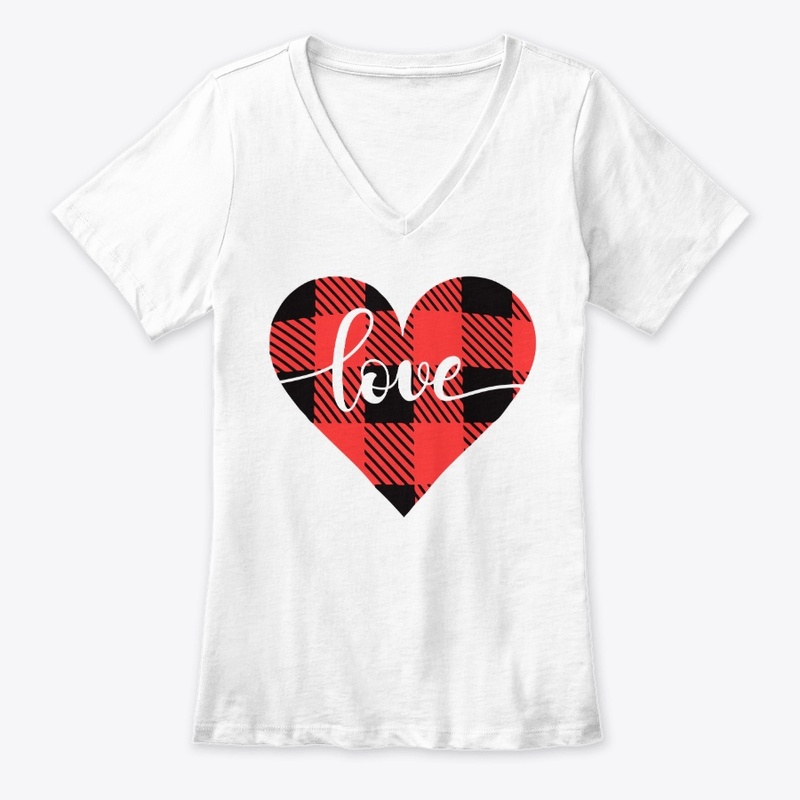 Valentine's Day Buffalo Plaid Heart Tee