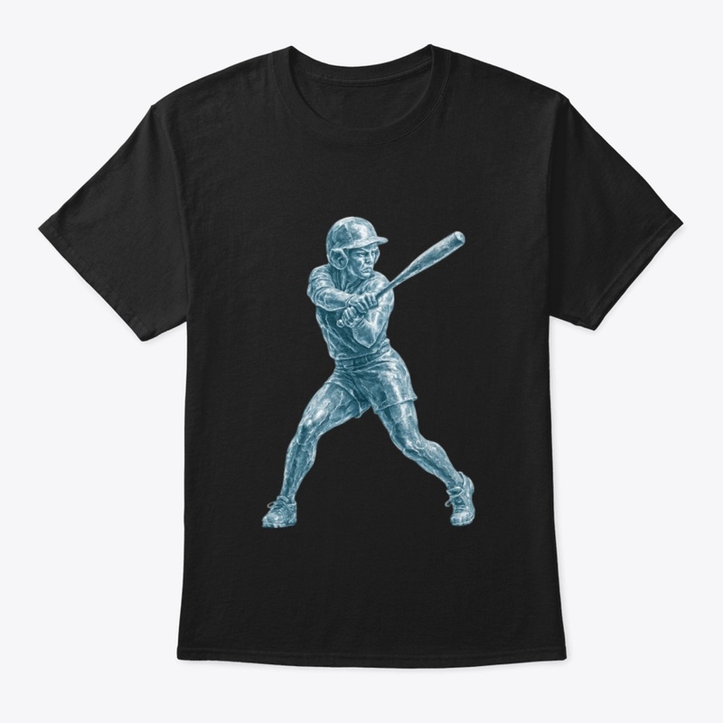 Metallic Baseball Batter Statue