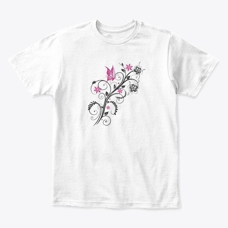 Kissing Butterfly Flowers Design