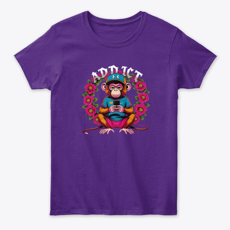 Monkey Addict – Funny Tech Obsession Tee