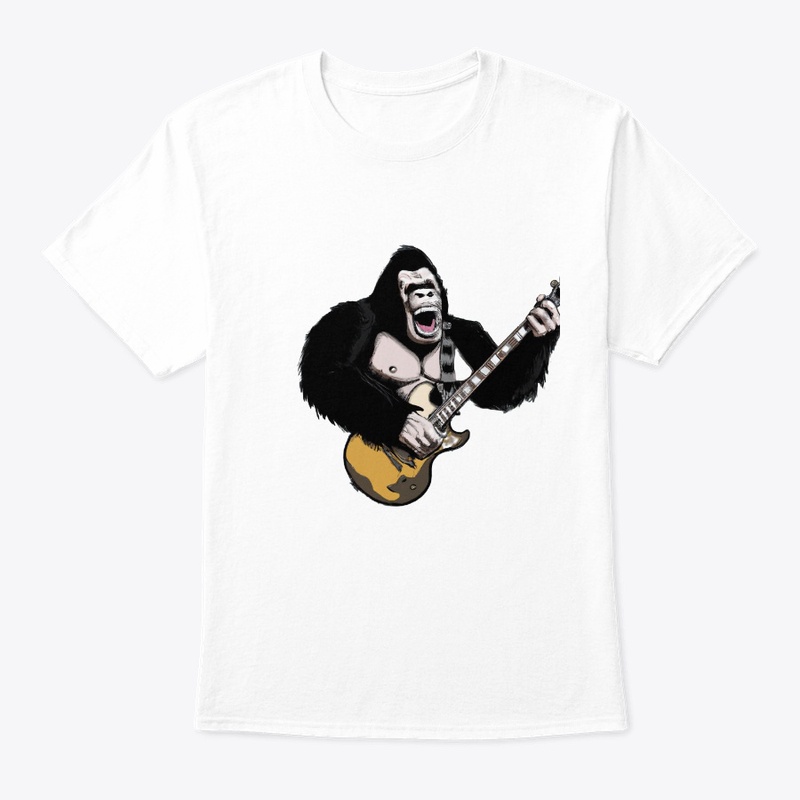 Ape Jamming on an Electric Guitar