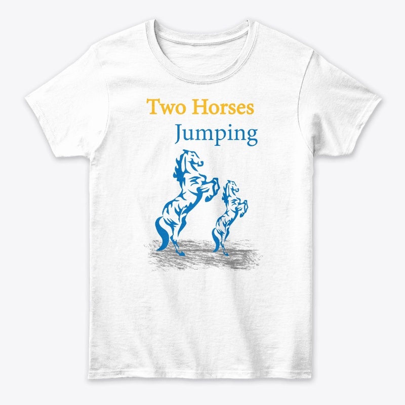 two horses jumping