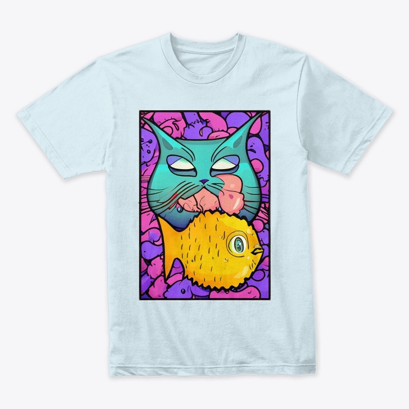 Cat and Fish Modern Art