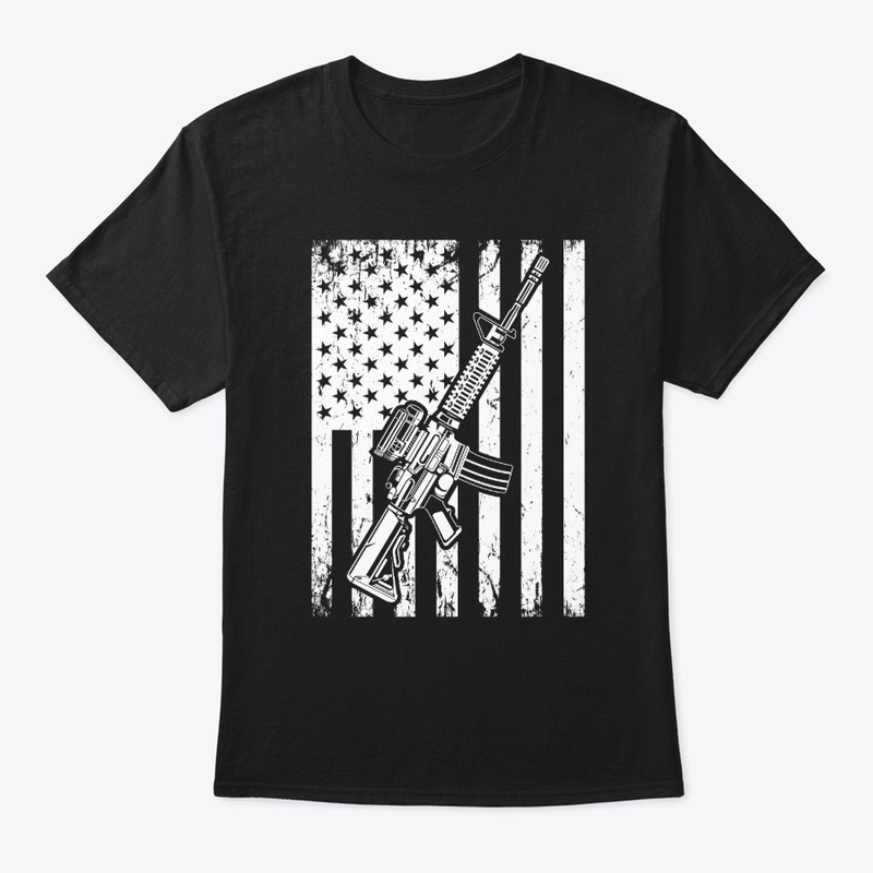 Guns and Rifles American Flag USA Pride