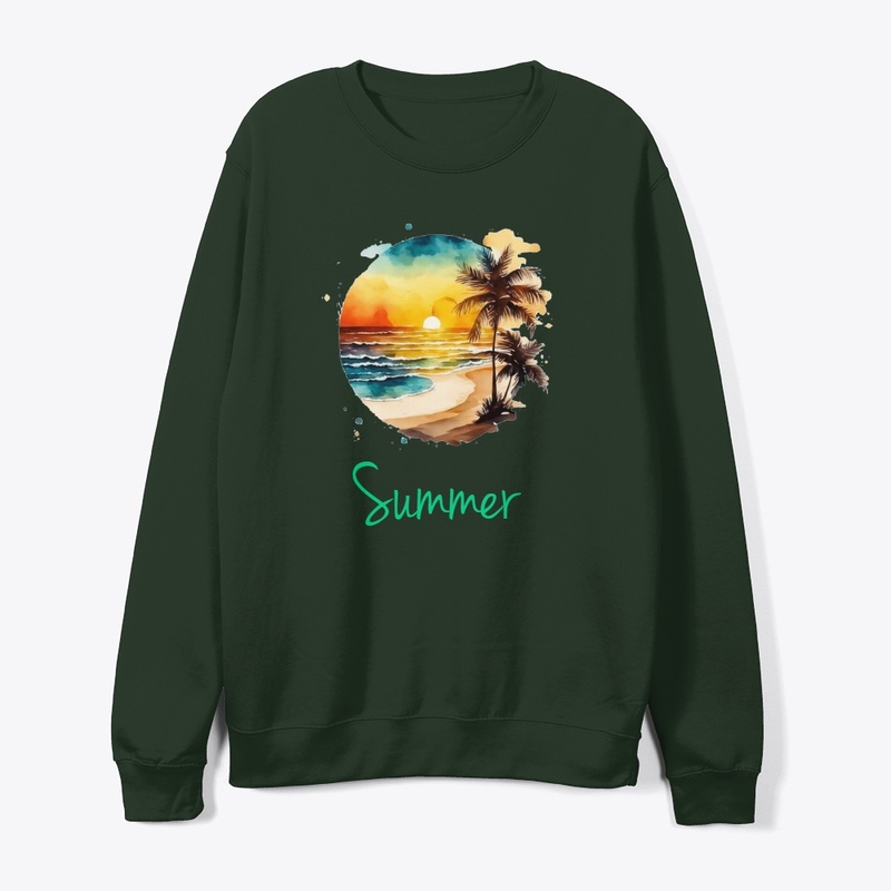 Golden Sunset Beach Summer Sweatshirt