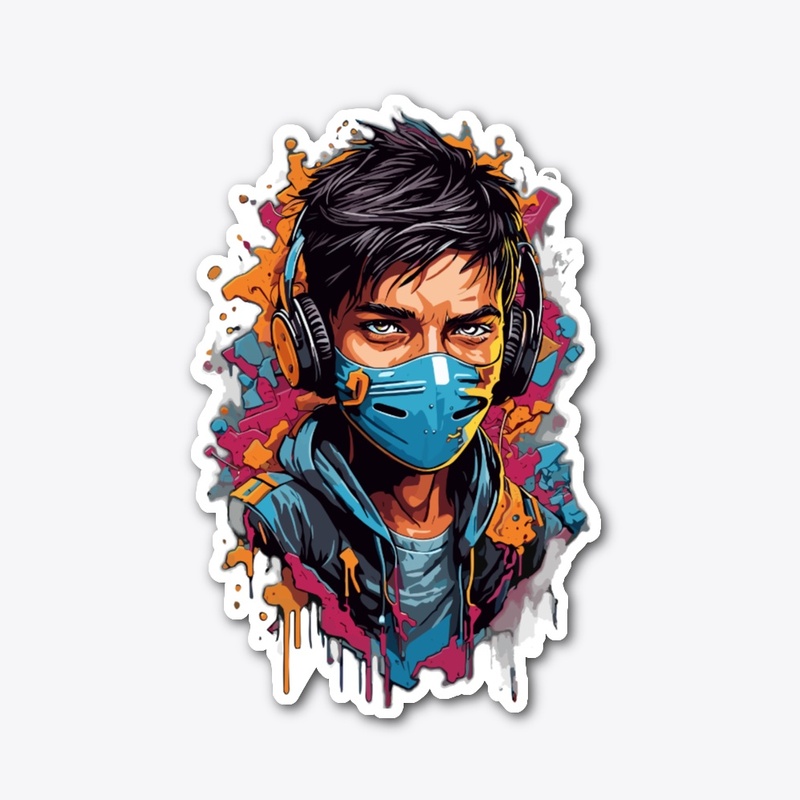 boy wearing a mask Design