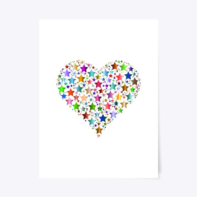 colorful stars heart shape