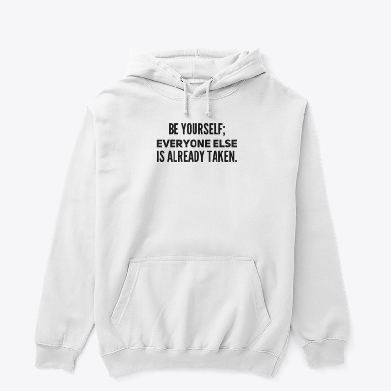 Be yourself black text