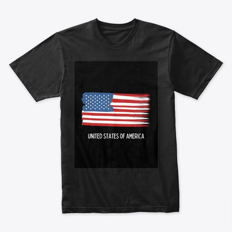 "united states america" black t-shirt