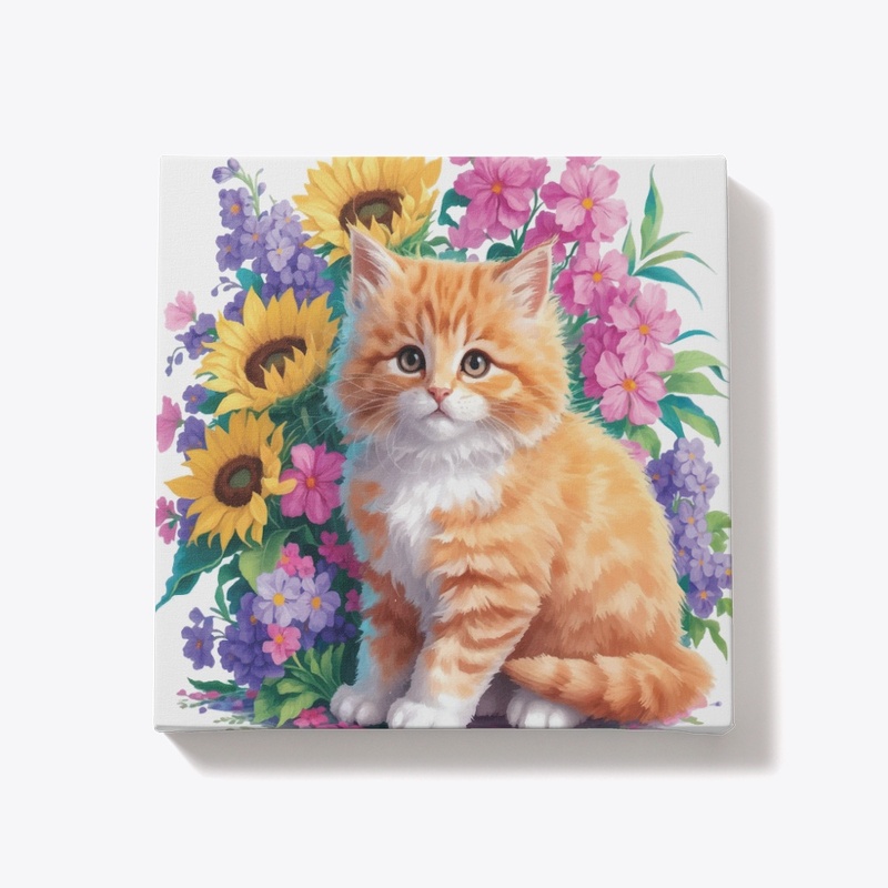 Kitten Amid the Cherry t-shirt design