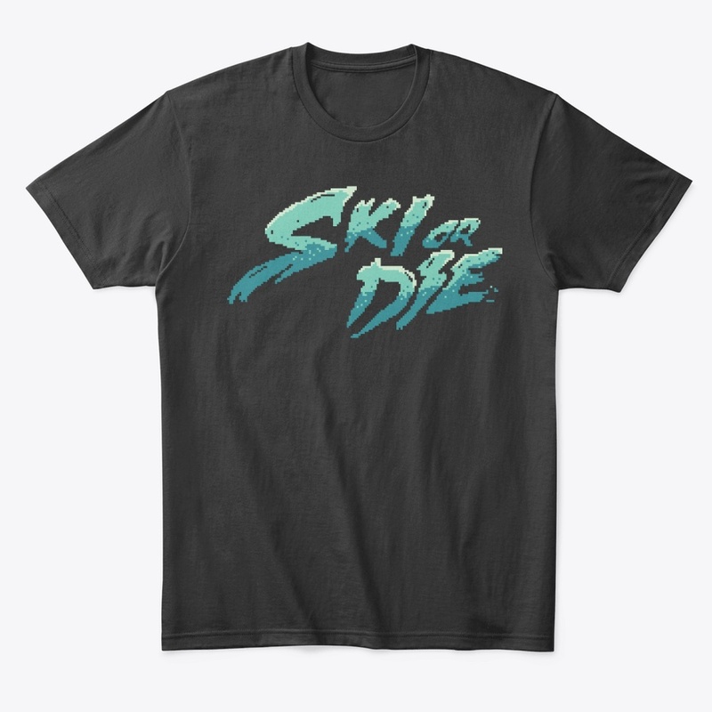 Ice Sunset Ski or die Pixel art Logo