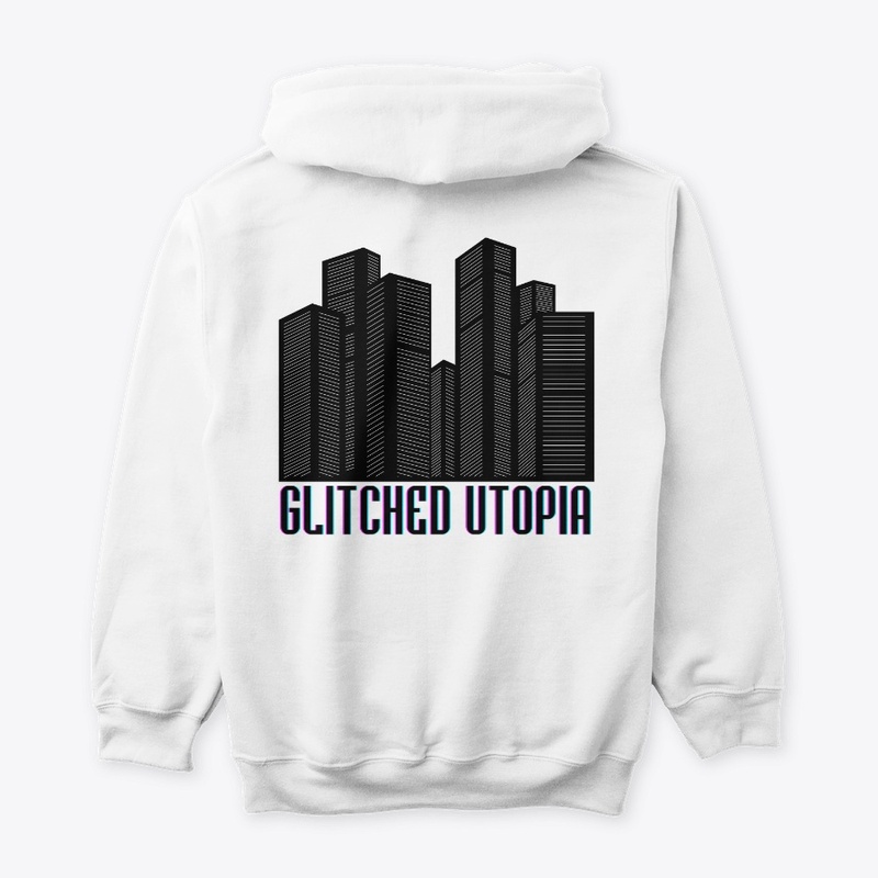 GLITCHED UTOPIA HOODIE WHITE