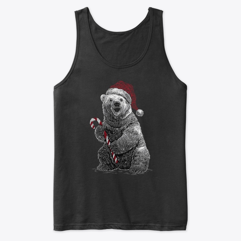 Snowy Candy Cane Bear