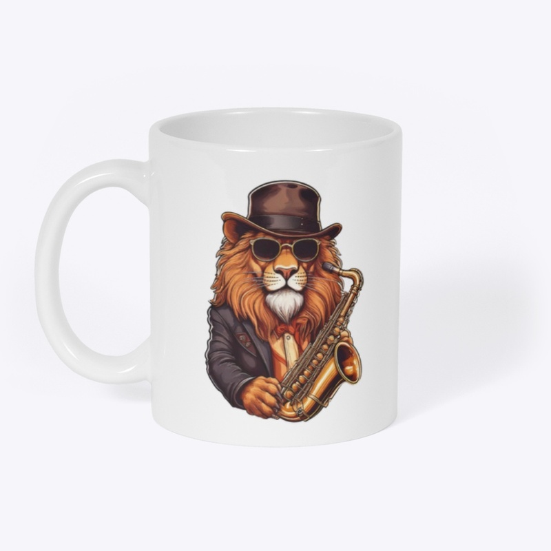 Jazz Saxophone Lion Design