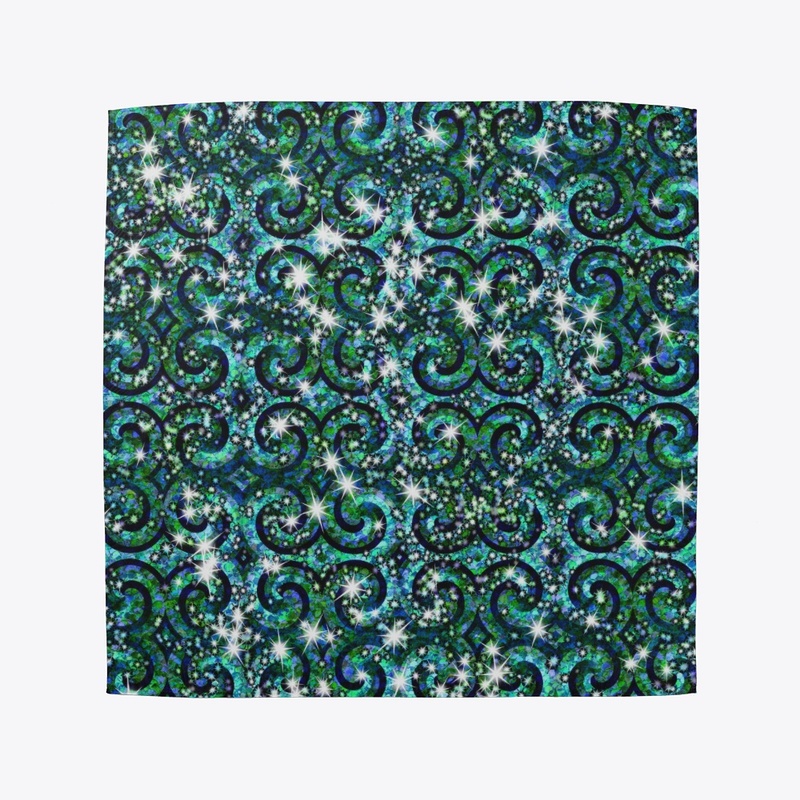 Blue Green Sparkle Swirl