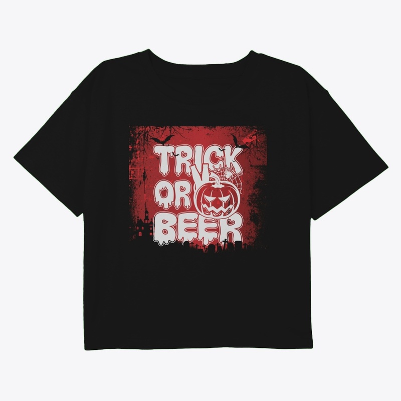 Trick or beer halloween theme design 