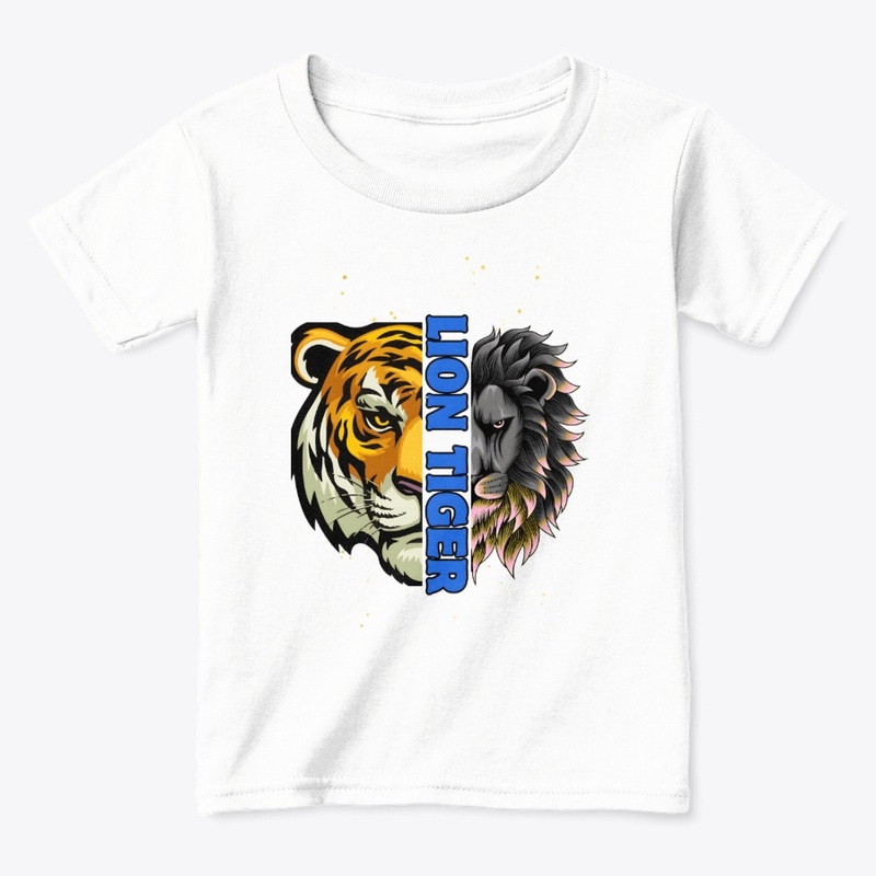 Lion Tiger Colorful White T-shirt Design