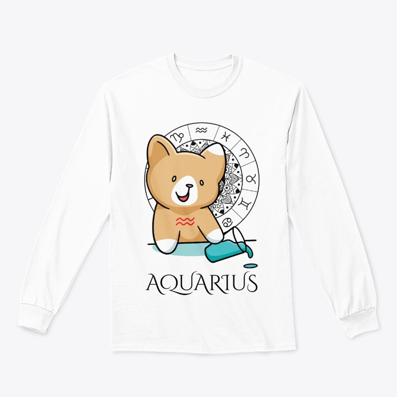 Aquarius Zodiac White T-Shirt