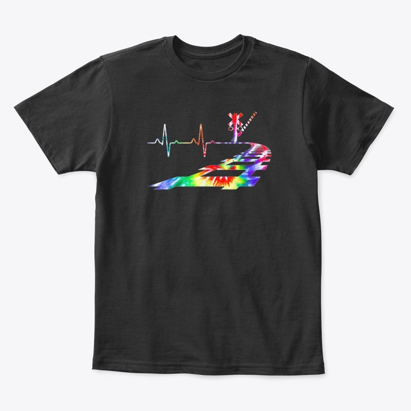 Heartbeat Railroad Train Tie Dye railway