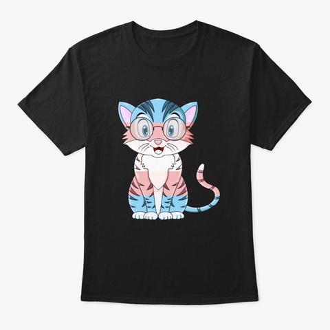 Transgender Cat Black T-Shirt Front