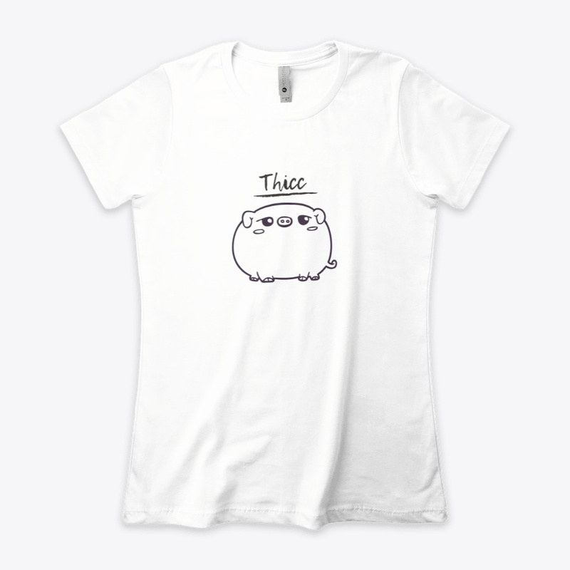 "THICC" MEME SHIRT w/ CUTE PIGGY