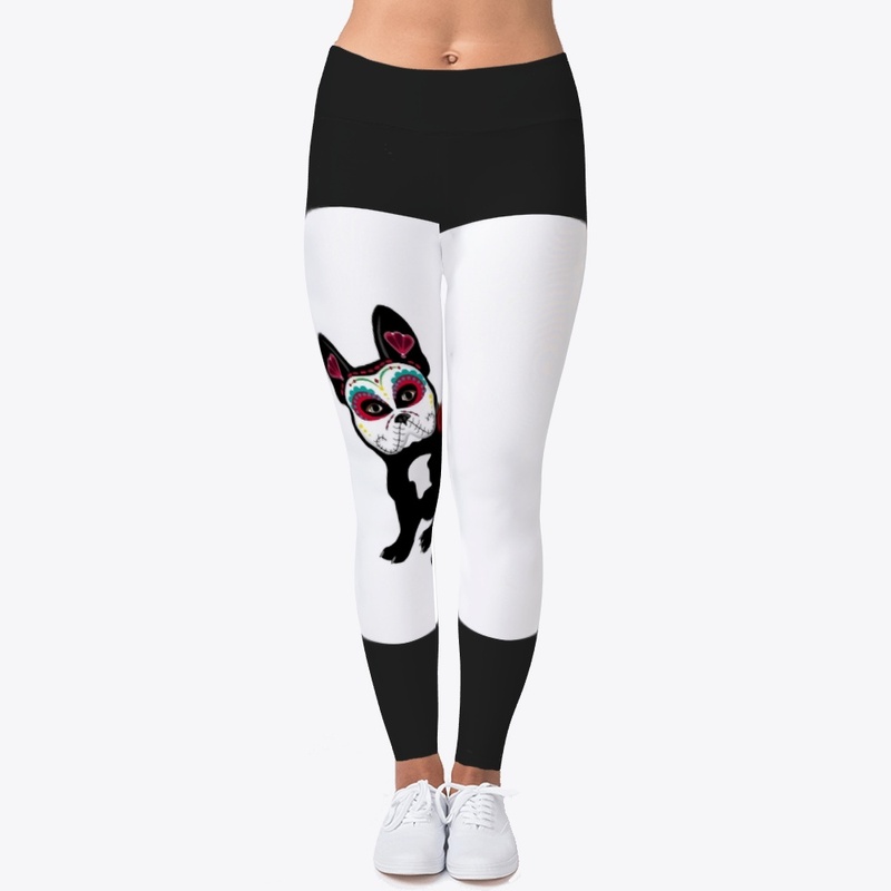 Frenchie Black Sugar Skull Dog Halloween