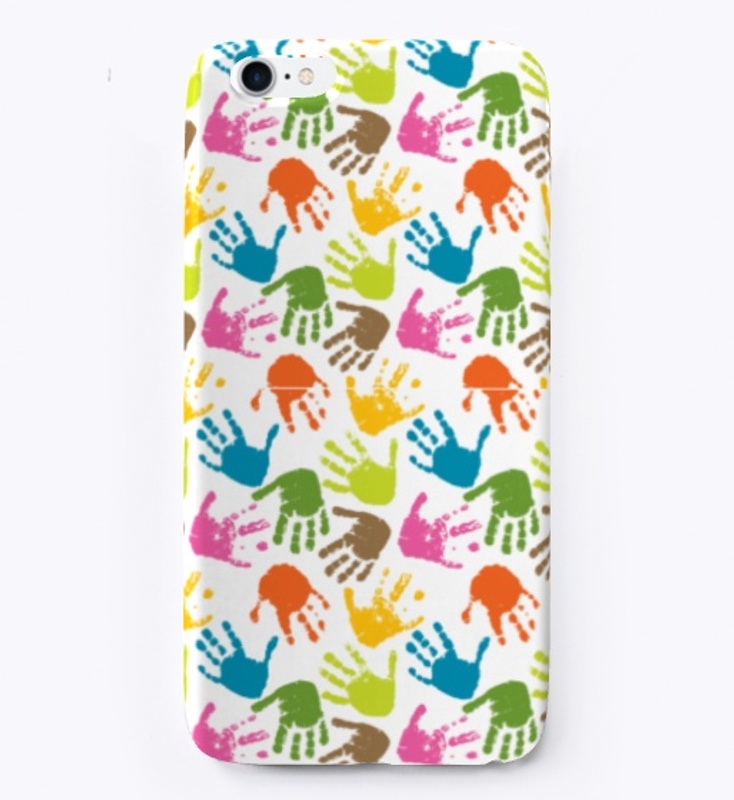 Seamless pattern of print of hands