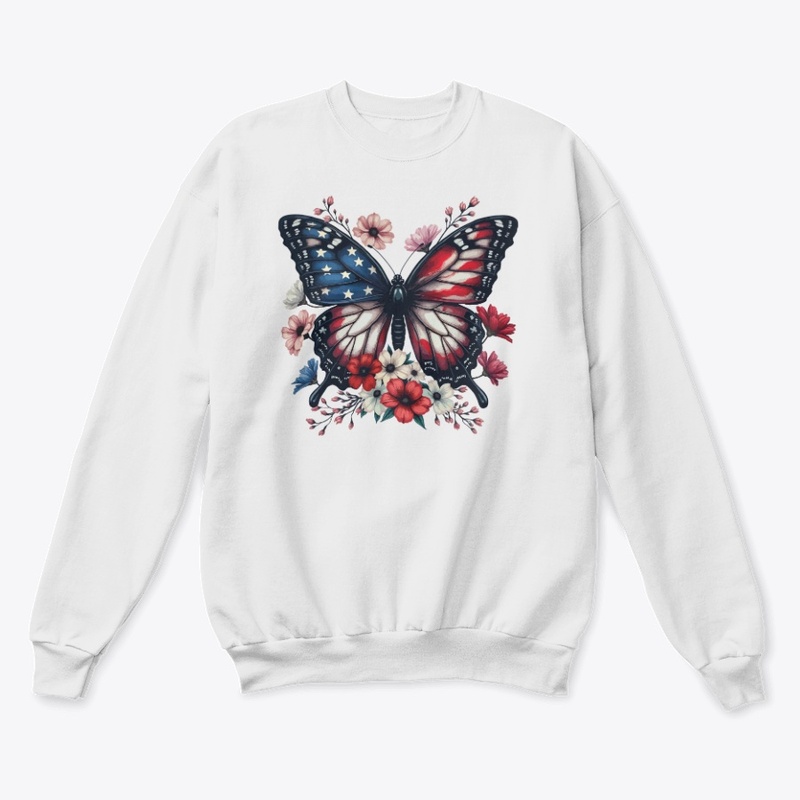 Patriotic Butterfly 4th of July USA Flag