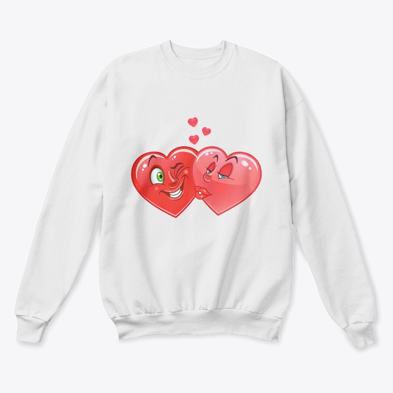 TWO RED HEART LOVELY KISSING