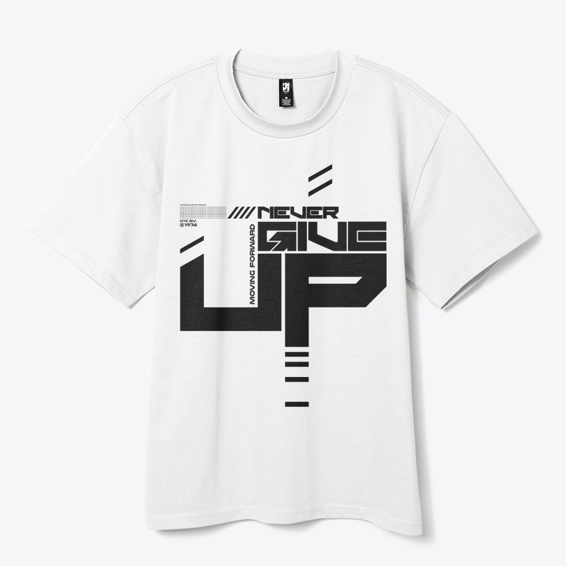 Never Give Up Oversize Unisex Heavy Tee