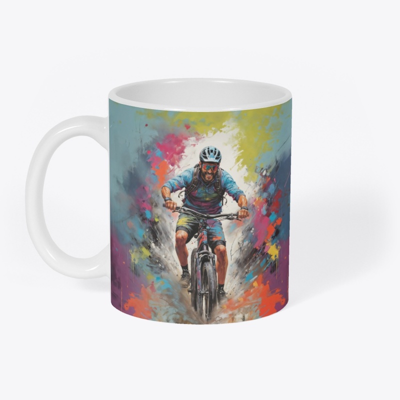 Mountain Biking Action Original Artwork