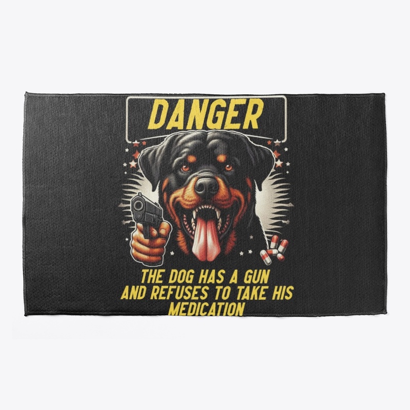 Rottweiler Has a Gun