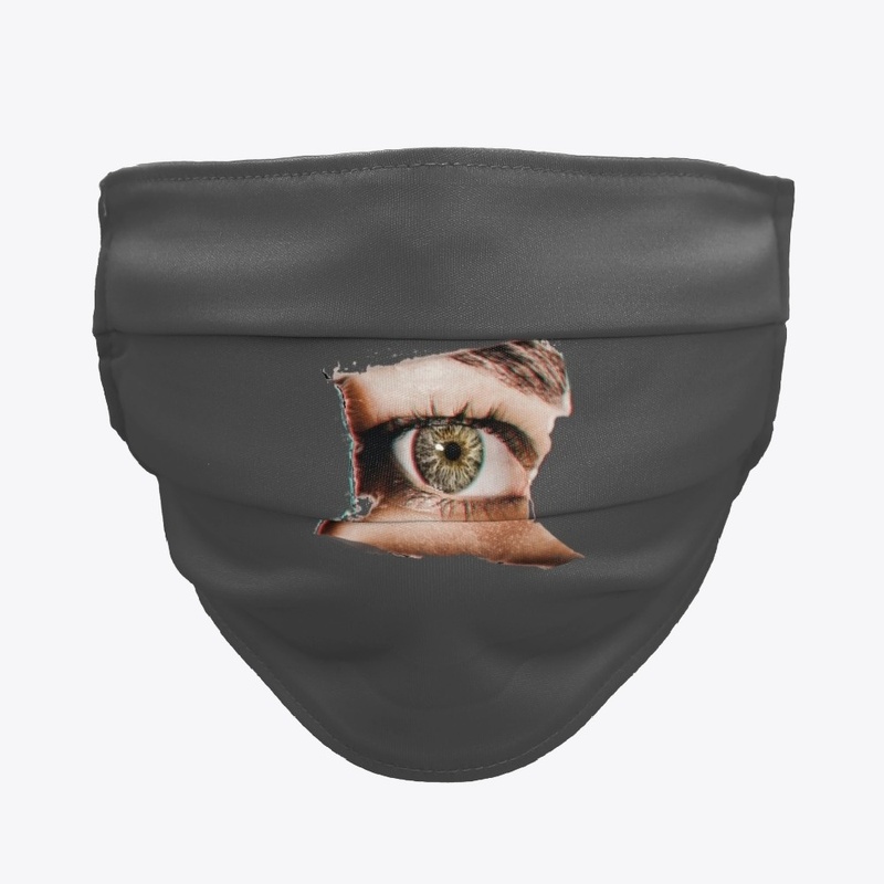 Eye peeping through mask
