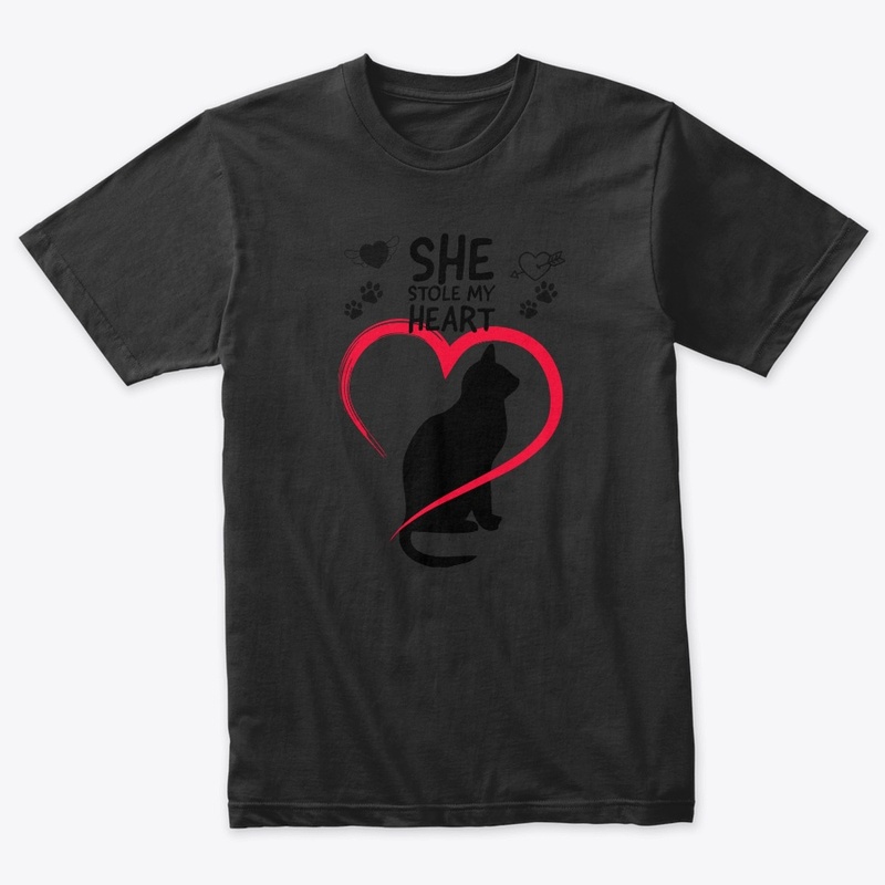she stole my heart cat tee shirt