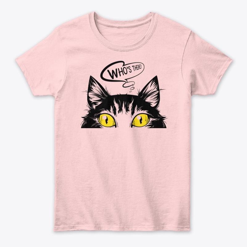 Spooky Black Cat Eyes Who's There Design