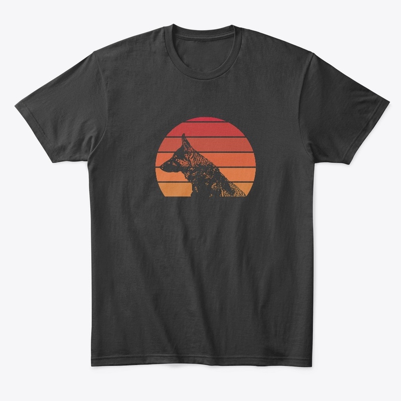 German Shepherd Retro Sunset