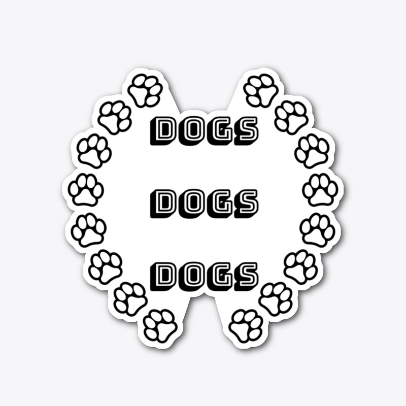 Dogs Dogs Dogs with Paw Prints